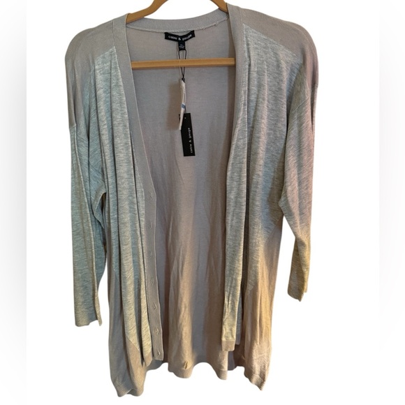 NWT-Cable & Gauge Gray Cardigan Sweater – Open Front – Size XL - Picture 1 of 9